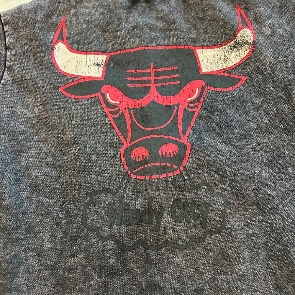 Chicago Bulls Varsity "Distressed Denim" Look Jacket by Mitchell & Ness